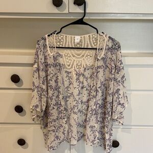 Evsie kids Floral crochet beach cover up 11/12